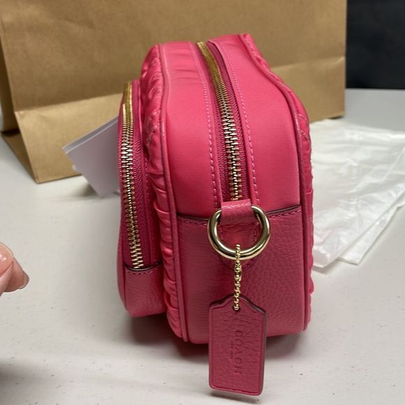 Coach Pink Court Crossbody With Ruching Bag - Picture 9 of 10